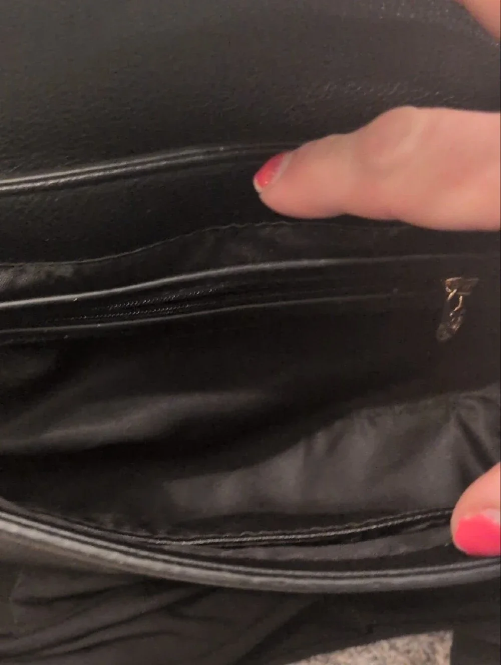 Valentino Orlandi Black Leather Crossbody with Gold V Accent